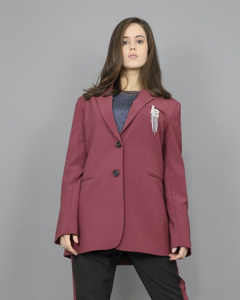 Blazer coupe droite rose poudré Isabelle Blanche 