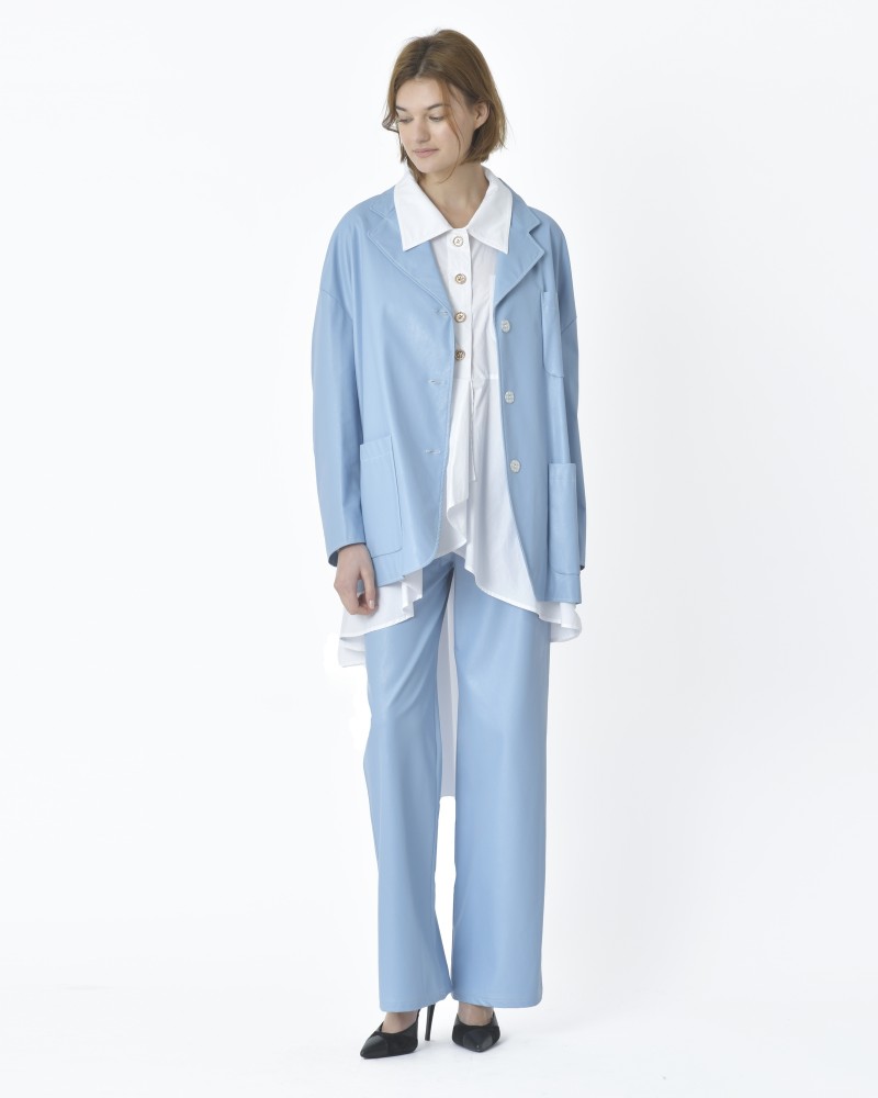 Pantalon simili cuir bleu clair Avn 